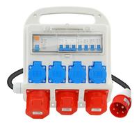 Répartiteur de courant CEE 400V 32A, 4 sorties 230V, 2 circuits 16A, 1 circuit 32A, protection FI, distributeur de puissance IP54, pour chantiers de construction