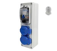 Répartiteur de Courant de Construction, Disjoncteur 250V 2P, Unité de Distribution de Courant 16a, Coffret Electrique, pour Intérieur/Extérieur, Unité de Distribution Suspendue IP54 (1)