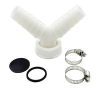 Répartiteur de déchets de machine à laver avec 2 colliers de serrage, adaptateur de vidange universel pour lave-vaisselle et machine à laver, 19-24 mm double connexion tuyau filetage adaptateur Y pour
