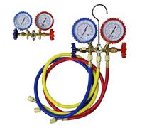 Répartiteur de diagnostic AC - Kit de charge de fréon - Outil de pression de climatisation - Appareil de mesure avec valves métalliques pour systèmes R22 R134A R410A - Outil professionnel de service