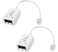 Répartiteur de Filtre DSL Répartiteur ADSL pour Ligne téléphonique 1 vers 2 RJ11 6P4C/6P2C mâle vers Double Femelle Adaptateur convertisseur de Modem téléphonique pour télécopieur 2 pièces