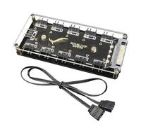 Répartiteur de Moyeu 5V 3 Broches RGB 10 pour ASUS AURA SYNC ARGB RGBW Hub de Ventilateur de Câble Adaptateur de Câble d'Extension d'alimentation SATA LED Bande Lumineuse PC Refroidisseur de Ventilate