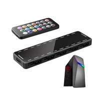 Répartiteur de moyeu de ventilateur - Structure de bloc de contrôle compacte, réseau d'interface ArgB multicanal, fonction de réglage de la température, unité d'intégration de lumière guidée à