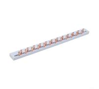 Répartiteur de peigne d'alimentation 63 A pour DPN 12 modules 230 V Pin Bus Bar Bloc de jonction isolé en cuivre pur 220 x 30 x 30 mm Blanc câblage de panneau horizontal pour électriciens (E)