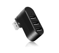 Répartiteur de Ports USB, 3 Ports USB 2.0 Expander Splitter Station d'accueil 180 Degrés Rotatif Hub D'extension USB Hub pour Windows Laptop PS3 PC Tablet
