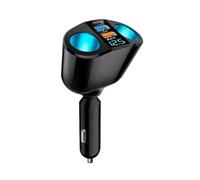 Répartiteur de prise allume-cigare de voiture 12 V-24 V Adaptateur d'alimentation PD QC3.0 Charge rapide Double USB avec affichage de tension (E)