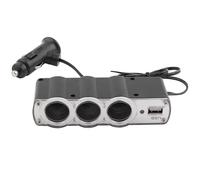 RéPartiteur De Prise Allume-Cigare De Voiture à 3 Prises, Adaptateur De Chargeur D'alimentation Cc Avec Prise Usb