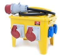 Répartiteur de prises mobile, boîte de distribution fixe pour chantier avec prises FI/LS et BALS Schuko 4 x 230 V / 2 x CEE 16 A / 1 x CEE 32 A, répartiteur portable IP44 avec câble de 1,5 m OPD 5G 4