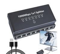 Répartiteur de Réseau Internet - Répartiteur de Câble Ethernet 8 Ports | Adaptateur Ethernet Haute Vitesse 1000Mbps Plug and Play pour Ordinateur Bureau Maison Mur TV Portable Commerciale