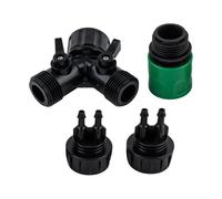 Répartiteur de robinet de jardin à 4 voies pour système d'irrigation goutte à goutte, adaptateur de tuyau de 6,35 mm avec contrôle automatique de l'arrosage pour serre, bonsaï, plantes en pot