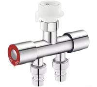 Répartiteur de robinet de machine à laver en acier inoxydable 304 1 entrée 2 sorties avec 4 6 interfaces double contrôle de valve pour buanderie évier de cuisine UK pour bsp Fit(F)