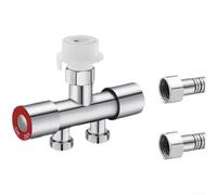 Répartiteur de robinet de machine à laver en acier inoxydable 304 1 entrée 2 sorties avec 4 6 interfaces double contrôle de valve pour buanderie évier de cuisine UK pour bsp Fit(D)