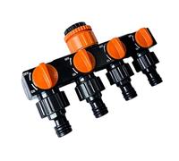 Répartiteur de robinet d'eau - Adaptateur de tuyau ABS 4 voies débit réglable | Distributeur de sorties multiples | Vannes indépendantes de contrôle d'irrigation pour jardin, pelouse, jardin, jardin