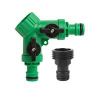 Répartiteur de robinet d'eau, connecteur de tuyau en forme de Y, 10 x 10 x 4 cm, adaptateur de raccord de tuyau, fixation de robinet extérieur, joint d'étanchéité à double sortie, pour arrosage de jar