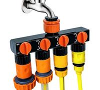 Répartiteur de robinet d'eau, distributeur de tube à 4 voies - Distributeur d'eau étanche - Pour arrière-cour, extérieur, camping-car, camping, agriculture, paysage, jardin, pelouse