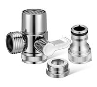 Répartiteur de Robinet en Laiton M24 M22, Double Sortie pour Eau | Filetage 1/2 Pouce et 24mm à 22mm, Levier Métallique, Joints Inclus pour Évier et Buanderie