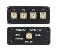 Répartiteur de signal GPS Beidou 1 à 4 - Pour GLONASS - Bande L 1,4-1,6 GHz - Pour prise SMA - Faible perte d'insertion - Boîtier ABS noir - 45 x 45 x 18,5 mm