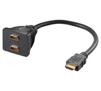 Repartiteur de signal HDMI femelle x2.HDMI male 0.1m noir