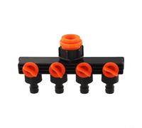 Répartiteur de tuyau à 4 voies avec commandes de valve séparées convertit un seul robinet extérieur en quatre conduites d'eau à haut débit pour un arrosage flexible du jardin
