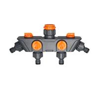 Répartiteur De Tuyau À 4 Voies - Robinet De Valve D'irrigation En ABS Robuste, Inverseur Avec Contrôle Multi-robinet, Connecteur De Tuyau D'eau Durable | Jardin Pelouse Cour Ferme Patio Serre RV Utili