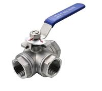 Répartiteur de tuyau d'arrosage, 1 vanne à boisseau sphérique en acier inoxydable, 1/4", 3/8", 1/2", 1" BSP femelle, port complet T/L, vanne 3 voies, huile, air, gaz(L type,0.25 Inch)
