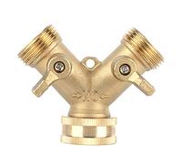 Répartiteur de tuyau d'arrosage 2 voies G3/4 en forme de Y, connecteur de collecteur de tuyau d'arrosage en laiton avec robinet à tournant sphérique pour robinet d'eau pour serre