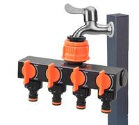 Répartiteur de tuyau d'arrosage 4 voies, distributeur d'eau 4 voies | Répartiteur de robinet extérieur | Répartiteur de robinet d'extérieur, accessoire de jardin robuste et pratique pour une