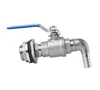 Répartiteur de tuyau d'arrosage, 8 10 12 14 20 25 32 40 50 mm cannelé vers filetage 1/2", 3/4", 1", 2", vanne à boisseau sphérique en acier inoxydable 304 for réservoir d'eau et fût de bière.(DN15*8mm