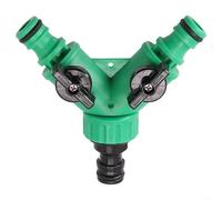 Répartiteur de tuyau d'arrosage à 2 voies, distributeur d'eau à valve Y, avec interrupteurs de commande indépendants, connecteur compatible 3/4", pour système d'irrigation extérieur