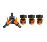 Répartiteur de tuyau d'arrosage à 3 voies avec vannes d'arrêt et raccords à connexion rapide, séparateur d'eau extérieur en plastique pour irrigation de cour, connecteur de robinet multi-tuyau (1,9 cm