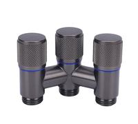 Répartiteur de tuyau d'arrosage à 3 voies en laiton, robinet d'extérieur robuste avec vannes d'arrêt indépendantes, conception permettant d'économiser de l'espace pour l'arrosage