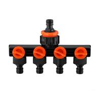 Répartiteur de tuyau d'arrosage à 4 voies, répartiteur de tuyau d'arrosage avec 4 valves, répartiteur de tuyau extérieur, collecteur de robinet en laiton de 1,9 cm, 1,27 cm, 2,5 cm, s'adapte à tous