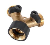 Répartiteur de tuyau d'arrosage, distributeur d'eau à 2 voies, adaptateur de connecteur de vanne en Y en laiton massif, filetage 3/4 po