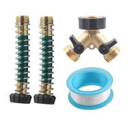 Répartiteur de tuyau, répartiteur de robinet à connexion rapide avec protection à ressort, connecteur 2 voies étanche, adaptateur de robinet fileté, idéal pour jardin, cour, pelouse, arrosage