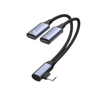 Répartiteur de Type C - Adaptateur Audio Double de Type C | Câble de Charge pour Casque 2 en 1 d'aluminium Nylon Tressé | Convertisseur de Chargeur pour écouteurs pour Smartphones, tablettes