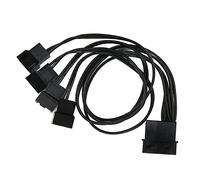 Répartiteur de Ventilateur PWM, Adaptateur 4 Broches Répartiteur en Y à Manchon de Câble Noir pour Ordinateur de Bureau, Câble D'alimentation D'extension de Ventilateur 3 Broches/4 Broches Longueur 34