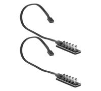 Répartiteur de ventilateur PWM, boîtier de refroidissement CPU PC 5 voies à 4 broches et manchon noir