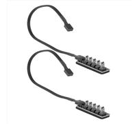 Répartiteur de ventilateur PWM, boîtier de refroidissement CPU PC 5 voies à 4 broches et manchon noir