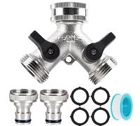 Répartiteur d'eau 2 voies 3/4" - Raccord d'eau - Distributeur de robinet - Répartiteur en Y - Tuyau d'alimentation pour machine à laver - Distributeur de tuyau d'arrosage - Adaptateur de jardin