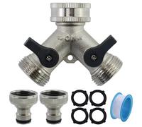 Répartiteur d'eau 2 voies 3/4", répartiteur de raccordement d'eau, distributeur de robinet, répartiteur en Y, tuyau d'alimentation pour machine à laver, lave-vaisselle, répartiteur de tuyau