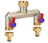 Répartiteur D'eau 3/4" En Laiton, Laiton Garden Tap Splitter, Adaptateur Tuyau Arrosage, avec Adaptateur, Distributeur De 3/4" Pour Machine à Laver, Cuisine (Répartiteur D'eau 2 Voies)