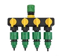 Répartiteur d'eau à 4 voies avec 4 sorties, connecteur d'irrigation de jardin pour robinet, collecteur en plastique robuste et en métal pour système d'arrosage de cour