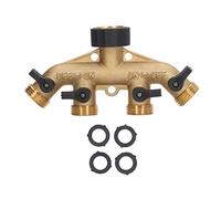 Répartiteur d'eau à 4 voies, distributeur de robinet à tournant sphérique en laiton, conception humanisée durable et résistante à la corrosion pour l'arrosage du jardin,