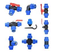 Répartiteur d'eau de robinet en PVC PE 20/25/32/40/50/63 mm - Raccord de valve rapide en plastique pour jardin et ferme - Raccords de tuyau d'eau (T, 32 mm)