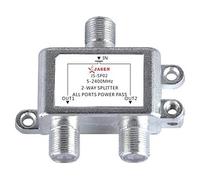 Répartiteur dilexeur coaxial à 2 voies pour signal TV satellite - Mélangeur satellite - Connecteur de câble pour antenne satellite et antenne TV - Alimentation compatible