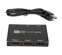 Répartiteur DisplayPort 1x3, répartiteur DP 1.4 MST SST Hub, Adaptateur Triple Moniteur pour 8K 30 Hz 4K 144 Hz, Compatible avec Les systèmes iOS Android, Prise en Charge d'écran