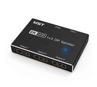 Répartiteur DisplayPort 8K 1X3 DP 8K60Hz 4K120Hzz Hub Multi Monitor Splitter avec affichage étendu et mode miroir