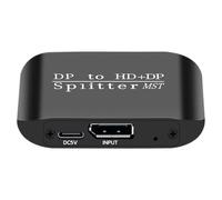 Répartiteur DP, commutateur DP 4K, distributeur de moniteur, écrans divisés à deux écrans, grand écran et ordinateurs portables 7,7 x 5,5 x 2 cm, idéal pour les présentations à domicile.