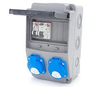 Répartiteur électrique 6NO 2 x 230 V + LS et FI filaire (2 x 230 V + 1 x LS C16 + FI40)