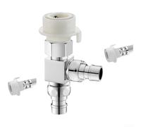 Répartiteur en T à trois voies en laiton pour entrée de machine à laver avec support pour arrêt automatique de l'eau et connexions multipoints (C)
